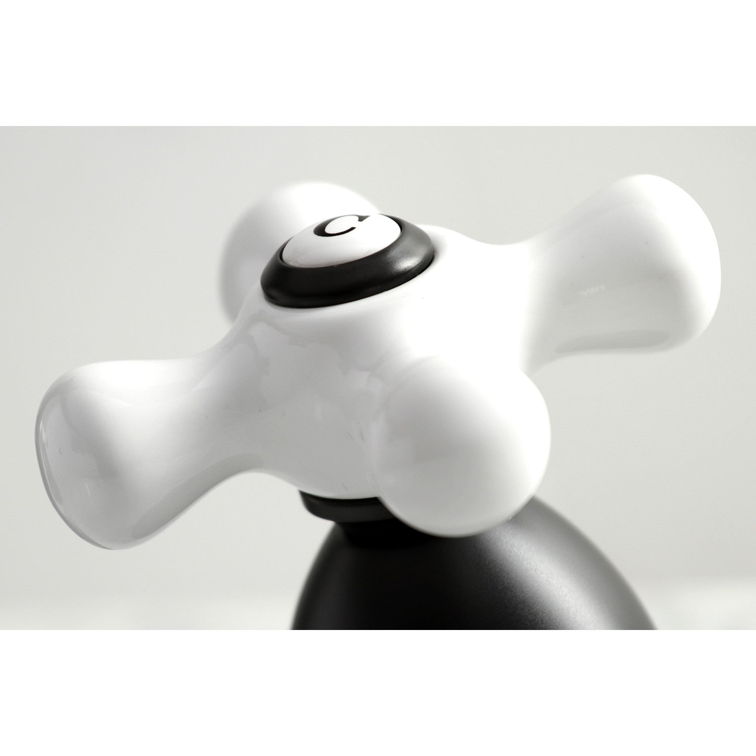 Kingston Heirloom KS1970PX - Heritage Two-Handle 3-Hole Deck Mount Widespread Bathroom Faucet with Brass Pop-Up, Matte Black — thumbnail 2